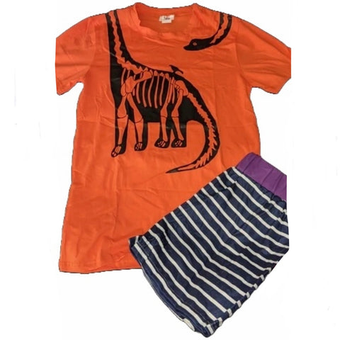 Dinosaur Dark Blue & Purple Shorts second image