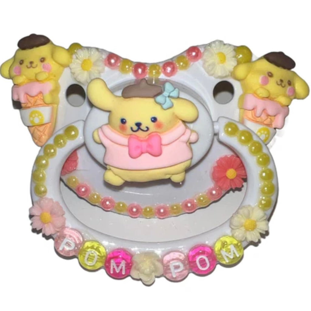 Yellow Dog Pom Pom Hand Crafted Deluxe Pacifier