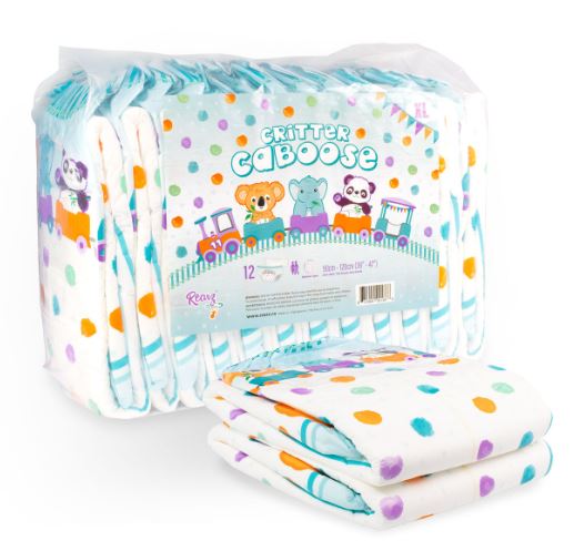 Rearz Mega Critter Caboose Adult Diaper Full 12 Pack