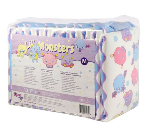 Rearz DISCONTINUED Lil' Monsters Adult Diaper Full 12 Pack