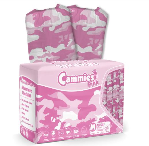 Tykables Cammies Pink ABDL Adult Diaper Full 10 Pack