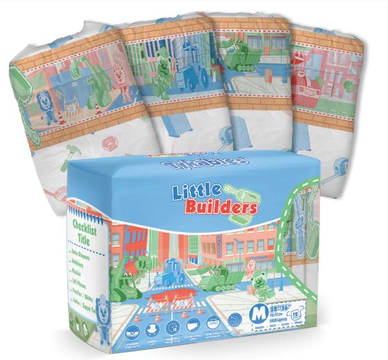 Tykables Little Builders ABDL Adult Diaper Full 10 Pack