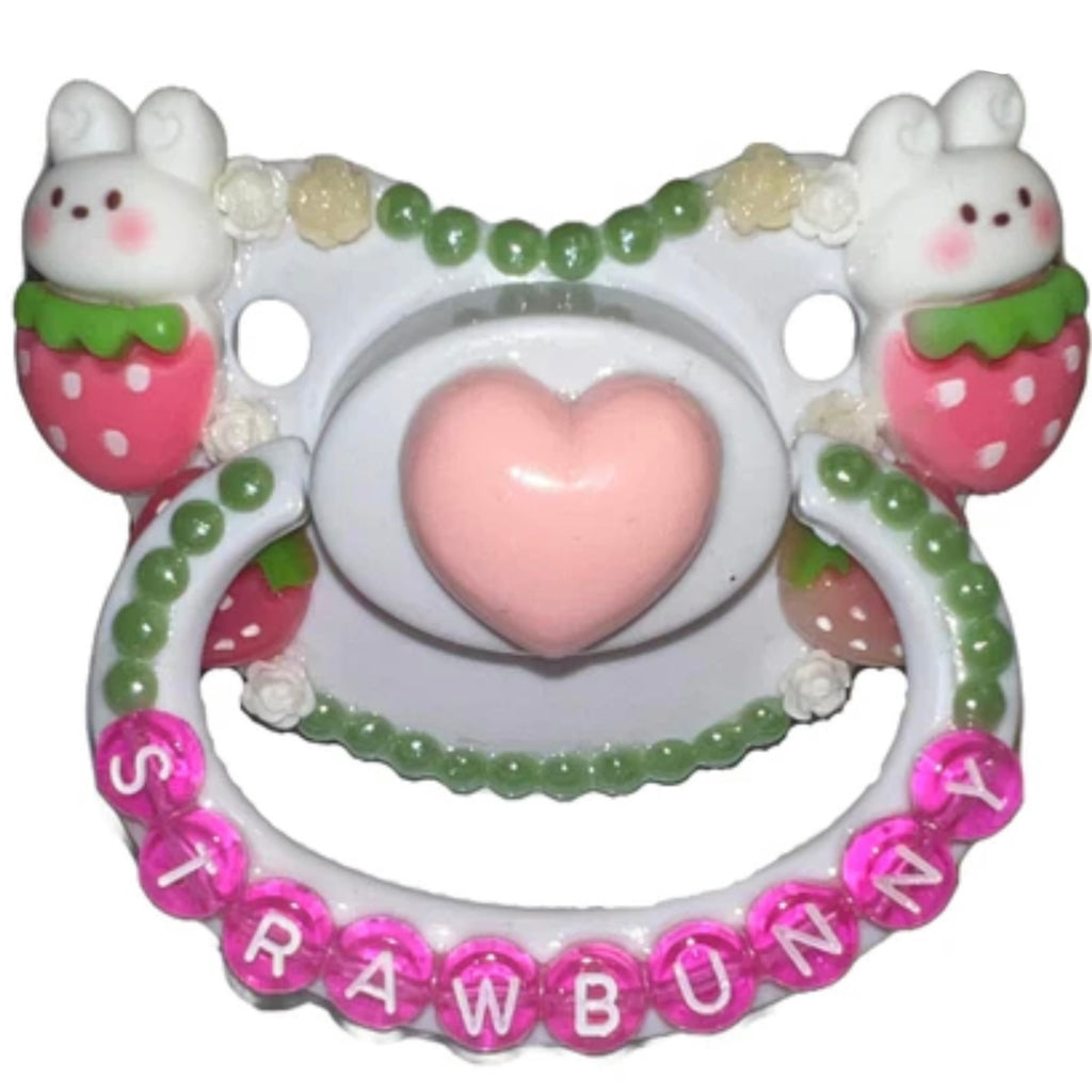 StrawBunny Hand Crafted Deluxe Pacifier
