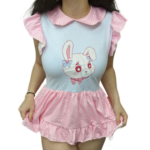 Lil Critters Bunny Cotton Romper Dress second image