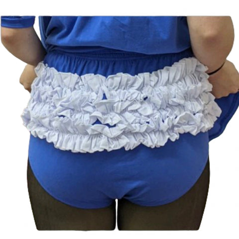 Blue & White Ruffle Bloomer Shorts second image