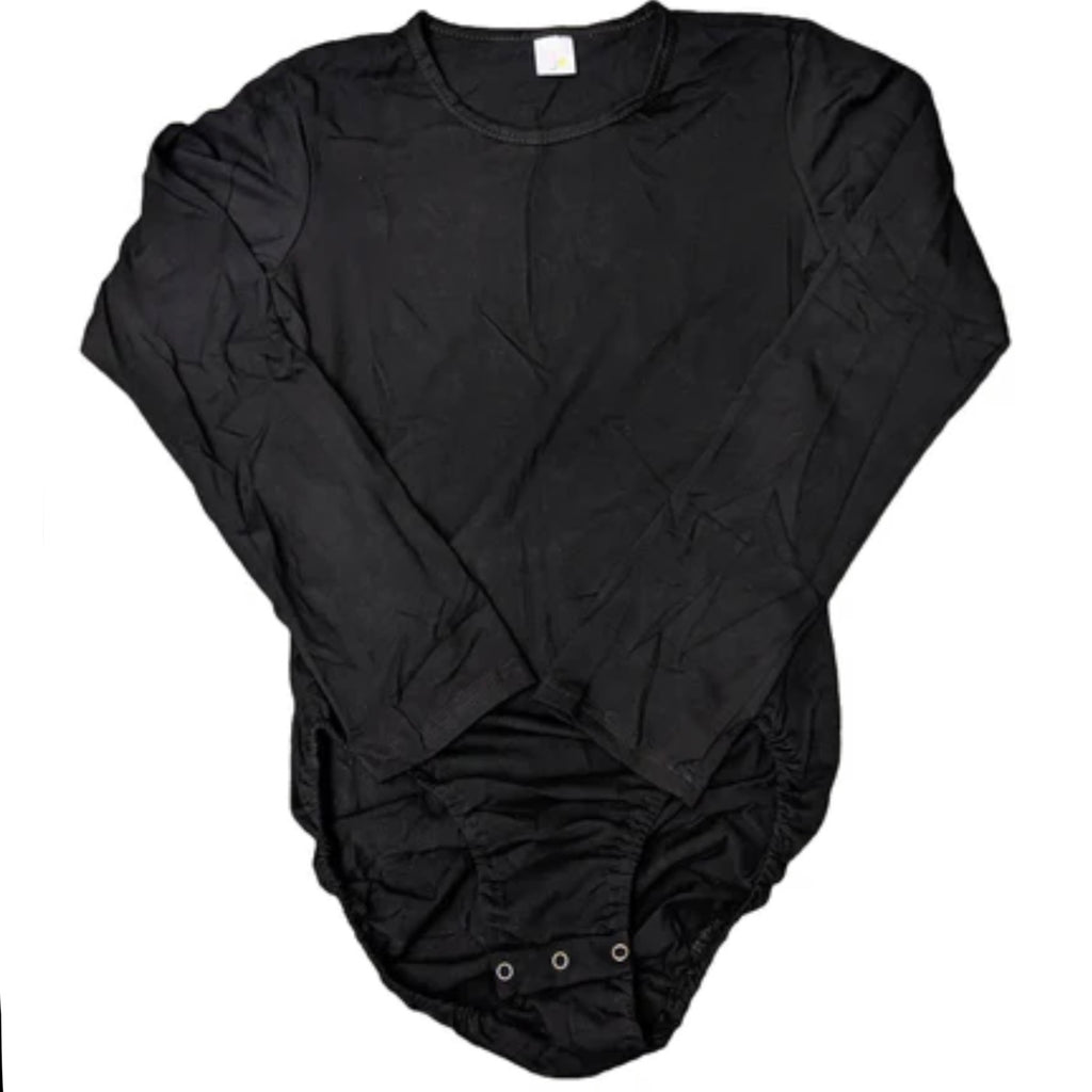 Black Long Sleeve Cotton Bodysuit