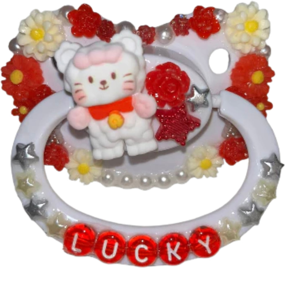 Lucky Kitty Hand Crafted Deluxe Pacifier