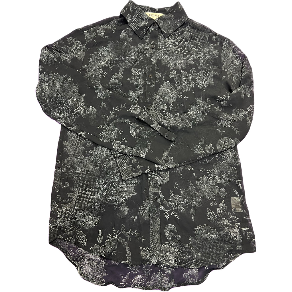 Second Chance Black Collar Button-Up Shirt