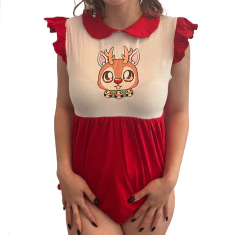 Reindeer Cotton Collar Bodysuit second image