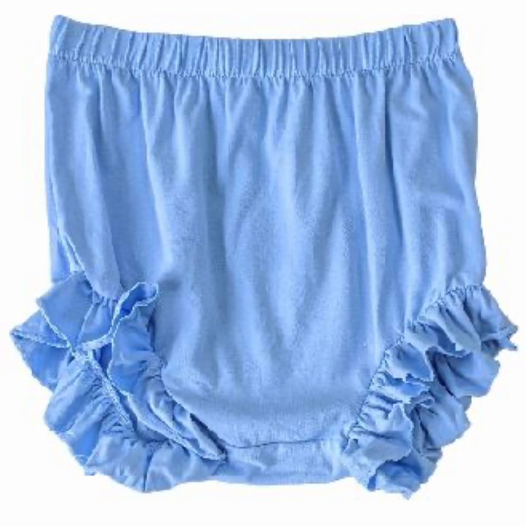 Blue Ruffle Leg Bloomer Shorts
