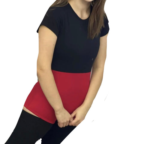 Black & Red Cotton Bodysuit second image