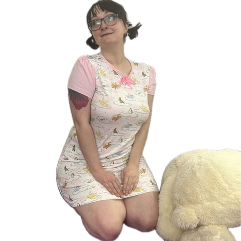 Pink Good Night Bear Nightgown Pajamas with Bow second image