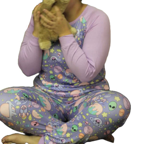 Pastel Aliens Pajamas Pants second image