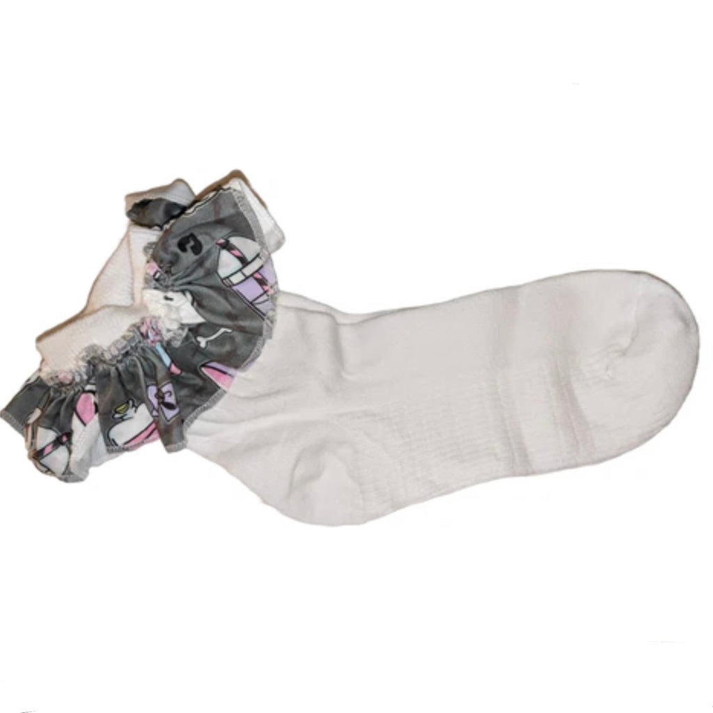 Kawaii Goth Fabric Ruffle Socks
