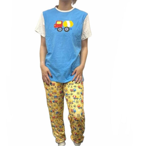 Lil Construction Vehicles Pajama Shirt second image