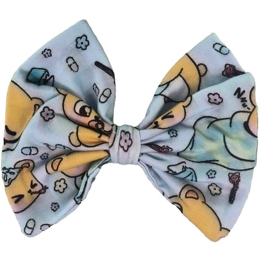Under the Weather Bear Fabric Hair Bow
