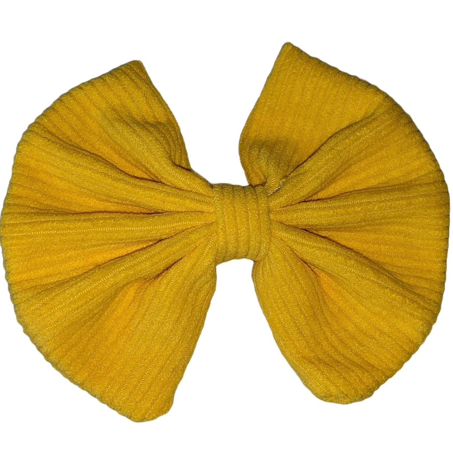 Yellow Fabric Hair Bow