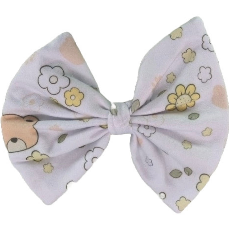 Spring Bears Fabric Hair Bow