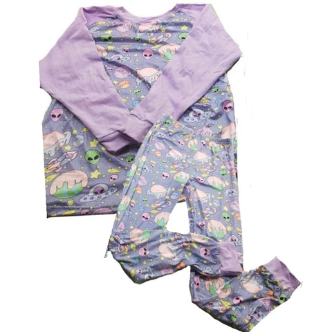 Pastel Aliens Pajamas Shirt second image
