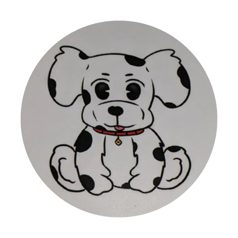 Spotted Pup Vinyl Sticker second image