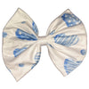 Lil Heart Breaker Blue Fabric Hair Bow