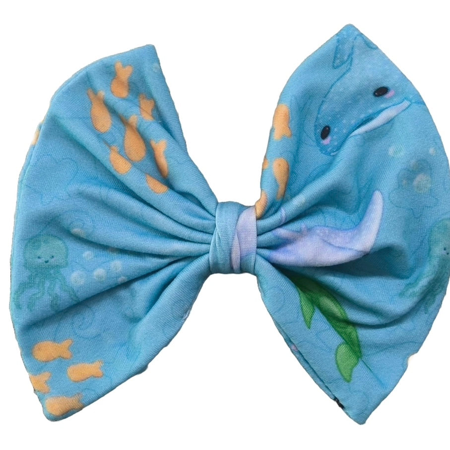 Ocean Wonders Fabric Hair Bow
