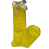Ribbon Bow Socks Yellow with White Bow