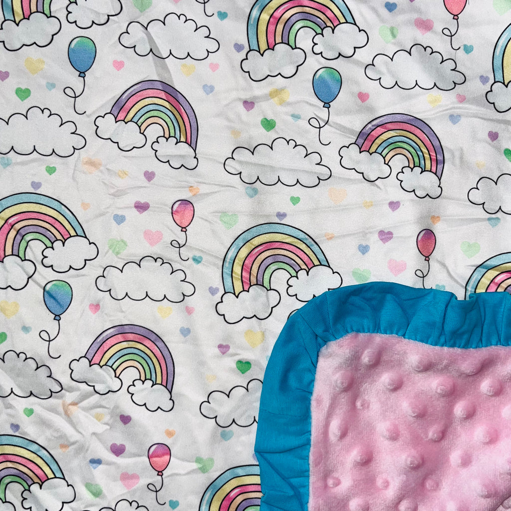 Pastel Dreamland Rainbows Snuggle Blanket Large