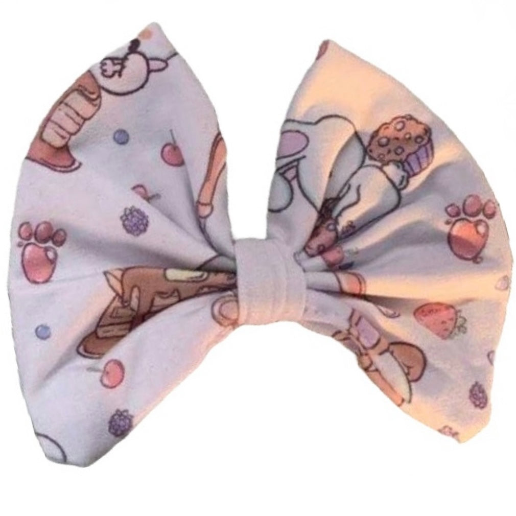 Breakfast Bunny Fabric Hair Bow