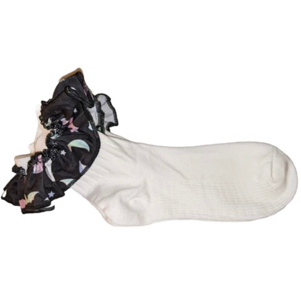 Pastel Bats Fabric Ruffle Socks