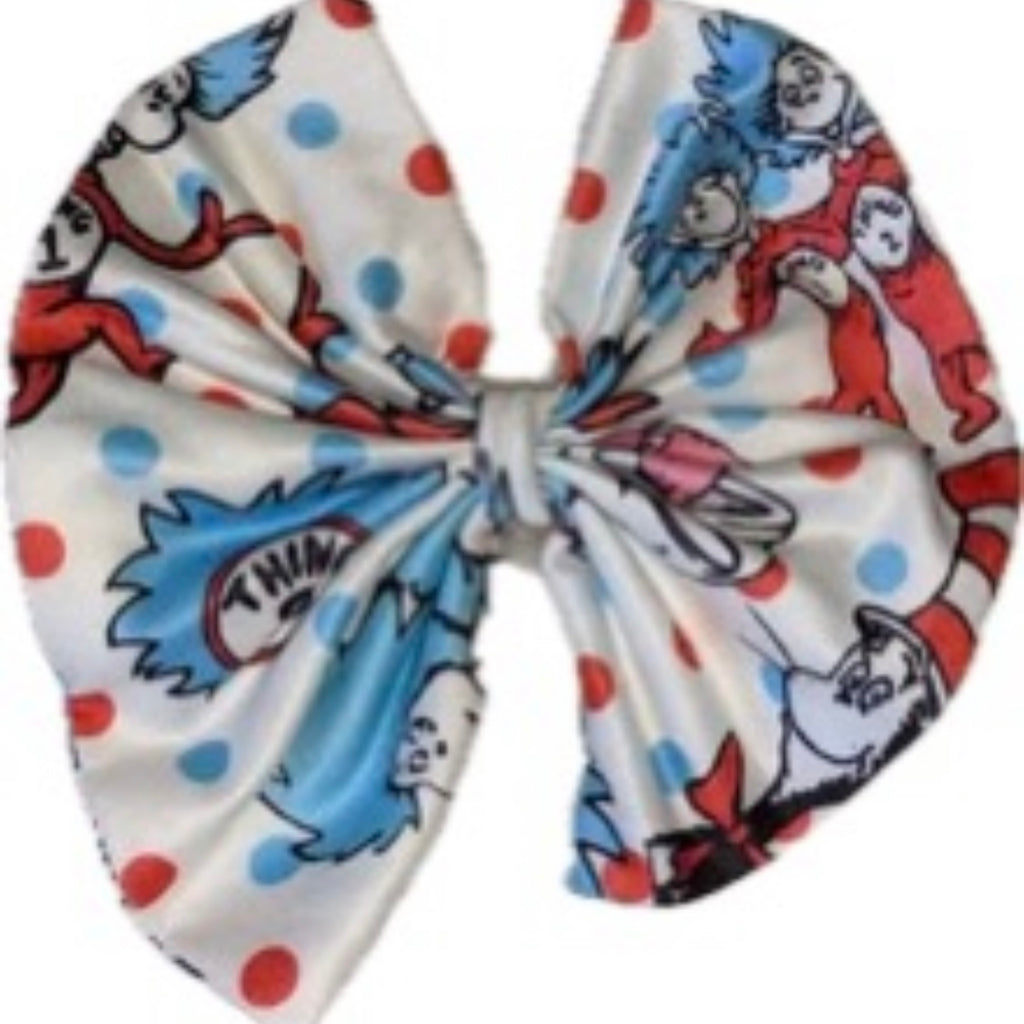Thing 1 2 Fabric Hair Bow