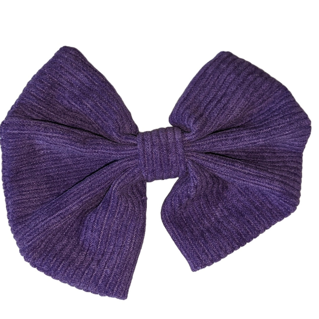 Purple Fabric Hair Bow