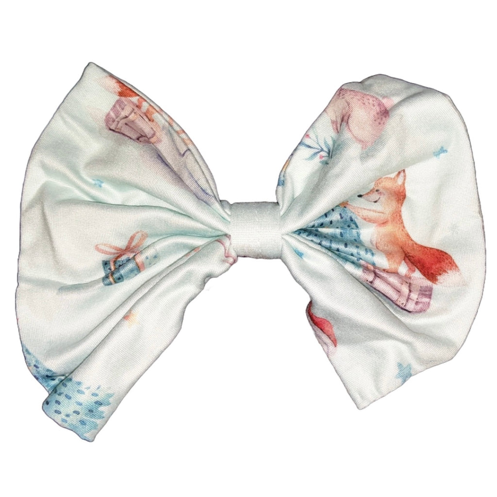 Fox & Rabbit Winter Fabric Hair Bow