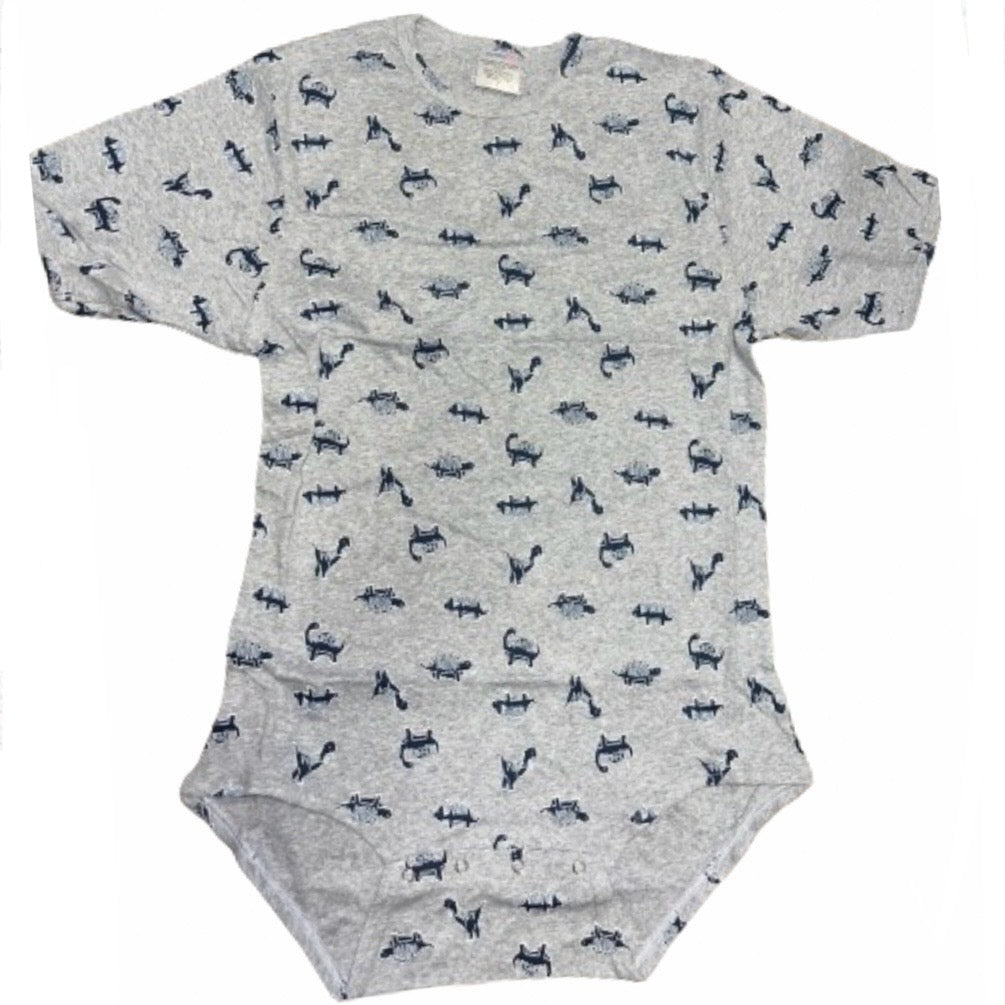 Squishyabdl Grey Dino Cotton Bodysuit