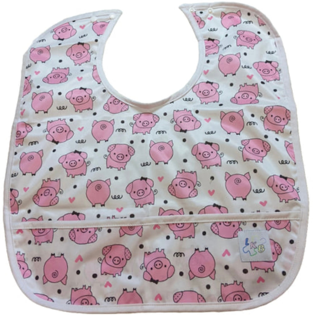 Lil Piggy Water Proof Bib with Pocket