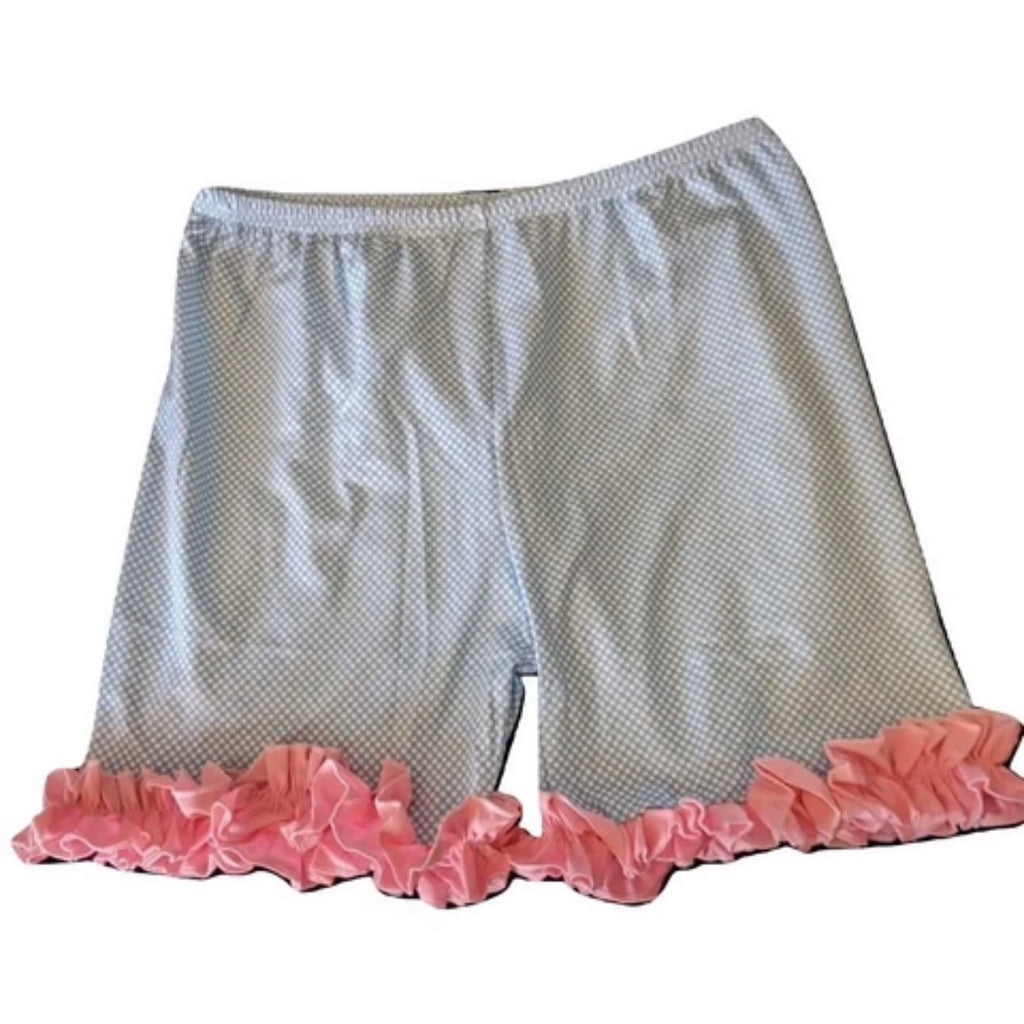 Blue Polka Dot & Pink Shorts