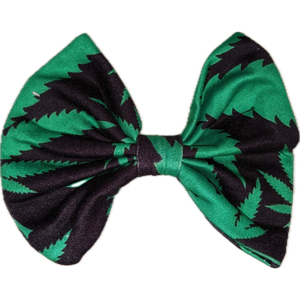 Cannabis Leaves Fabric Hair Bow