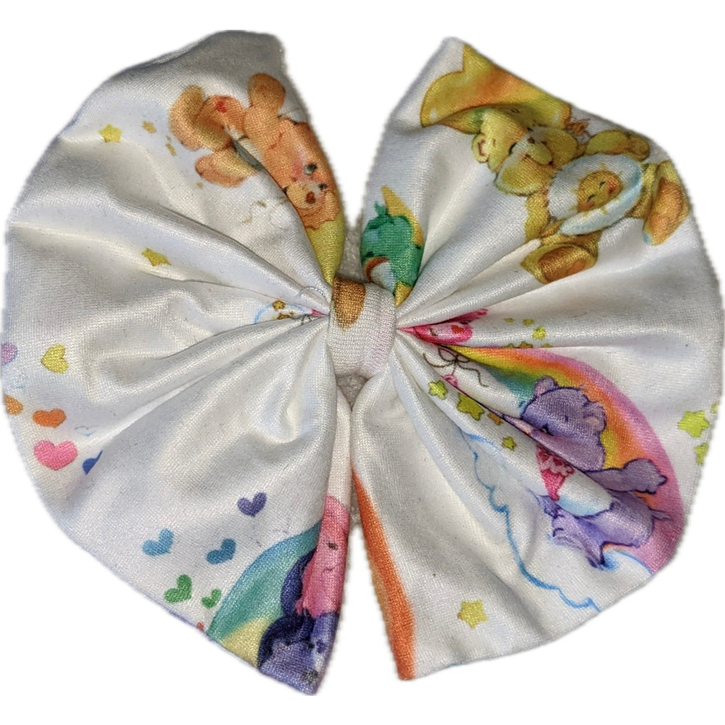 80's Rainbow Bears Fabric Hair Bow
