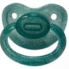 Clear Teal Sparkle Large Plain Color Adult Pacifier