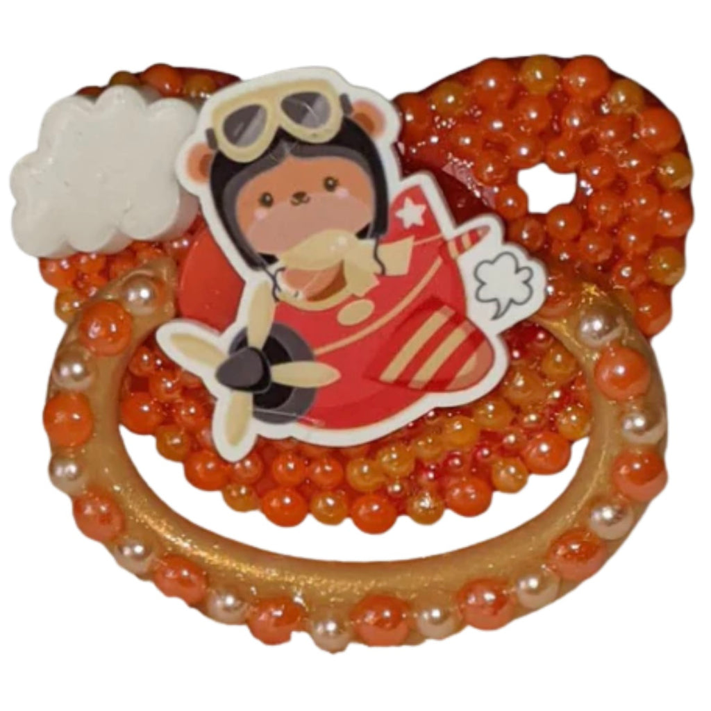 Bear in a Plane Hand Crafted Deluxe Pacifier
