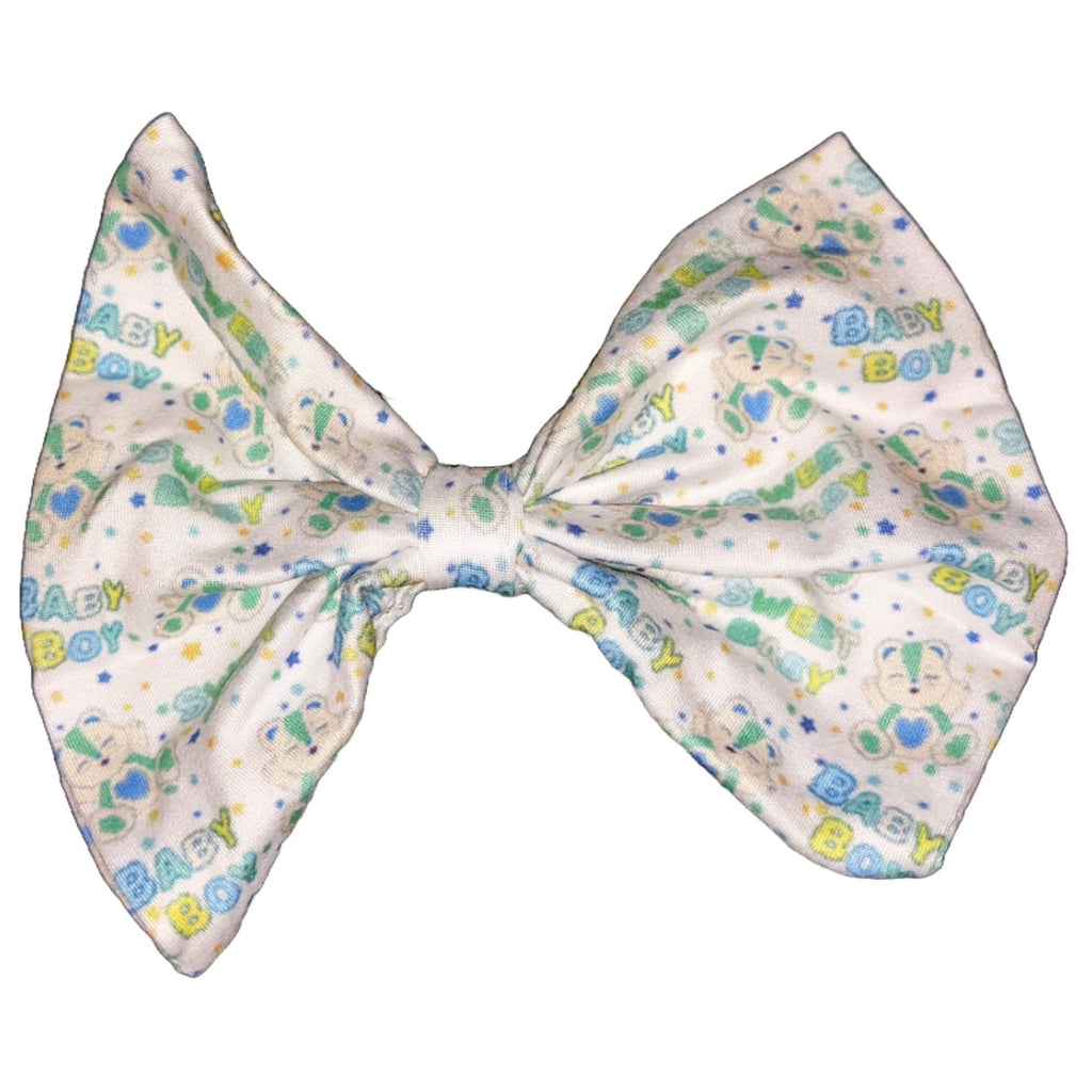 Sweet Baby Boy Fabric Hair Bow