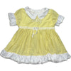 Yellow & White Embroidered Baby Doll Dress
