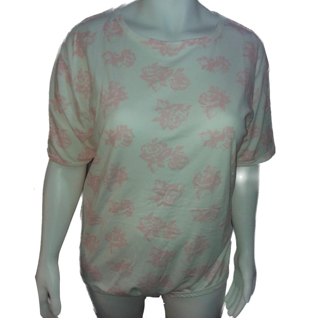 Squishyabdl Pink Flowers Cotton Bodysuit