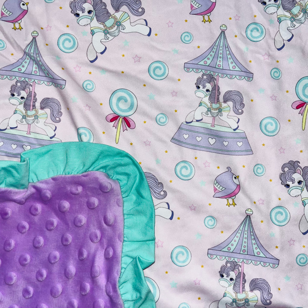 Carousel Ponies Snuggle Blanket Large