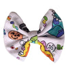 Trick or Treat Dino White Fabric Hair Bow