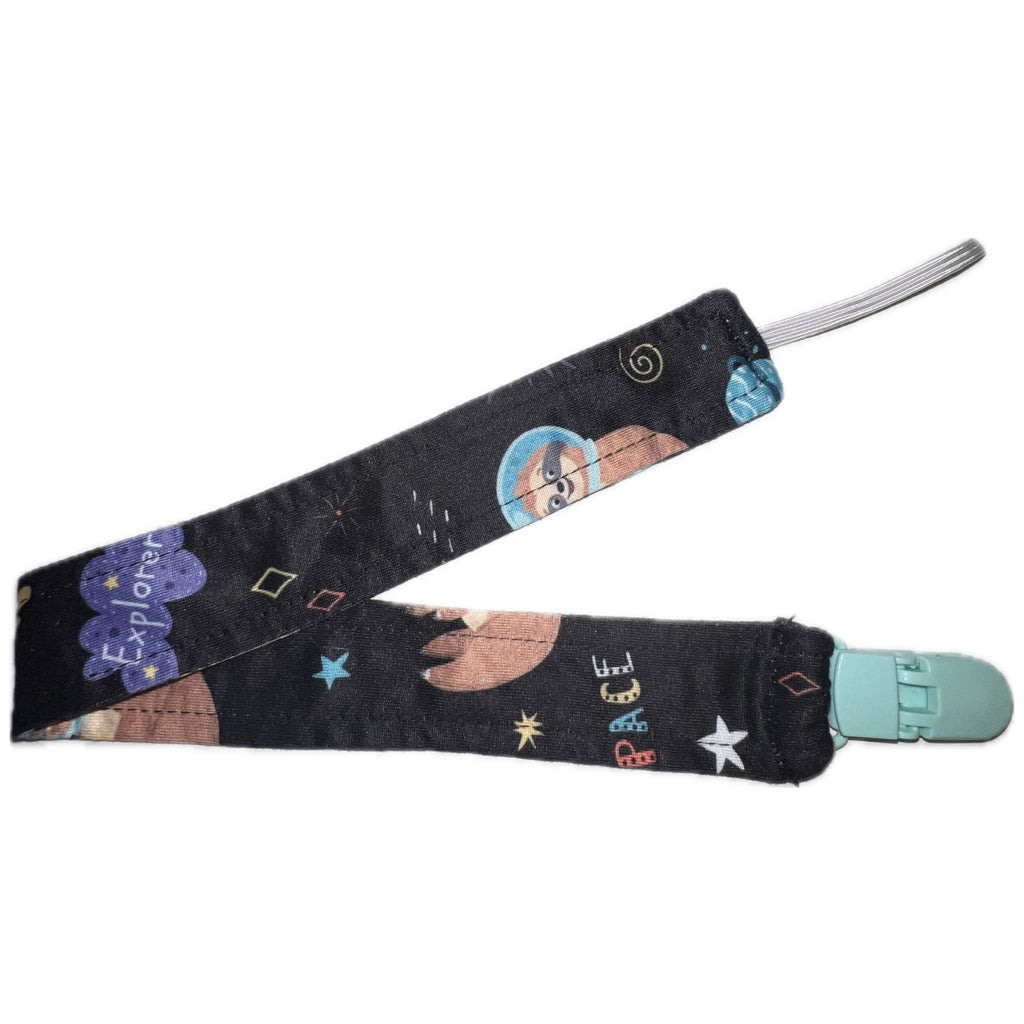 Sloths in Space Fabric Pacifier Clip