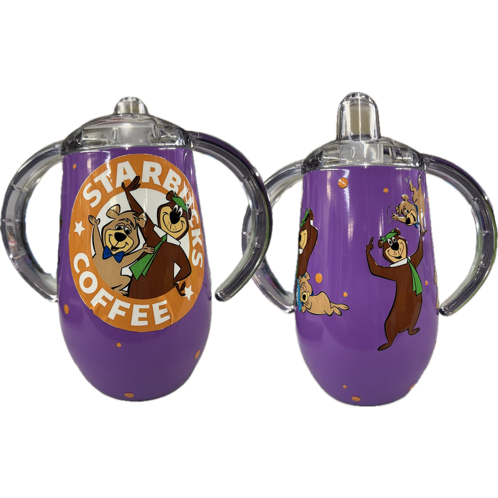 60's Cartoon Bears 12oz Stainless Steel Sippy Cup
