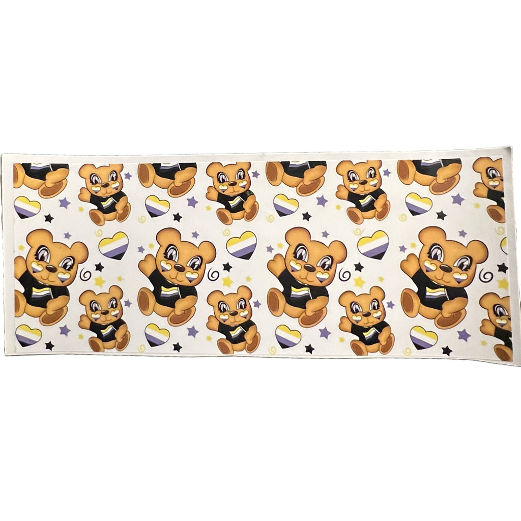 Non-Binary Bear Landing Strip Diaper Sticker