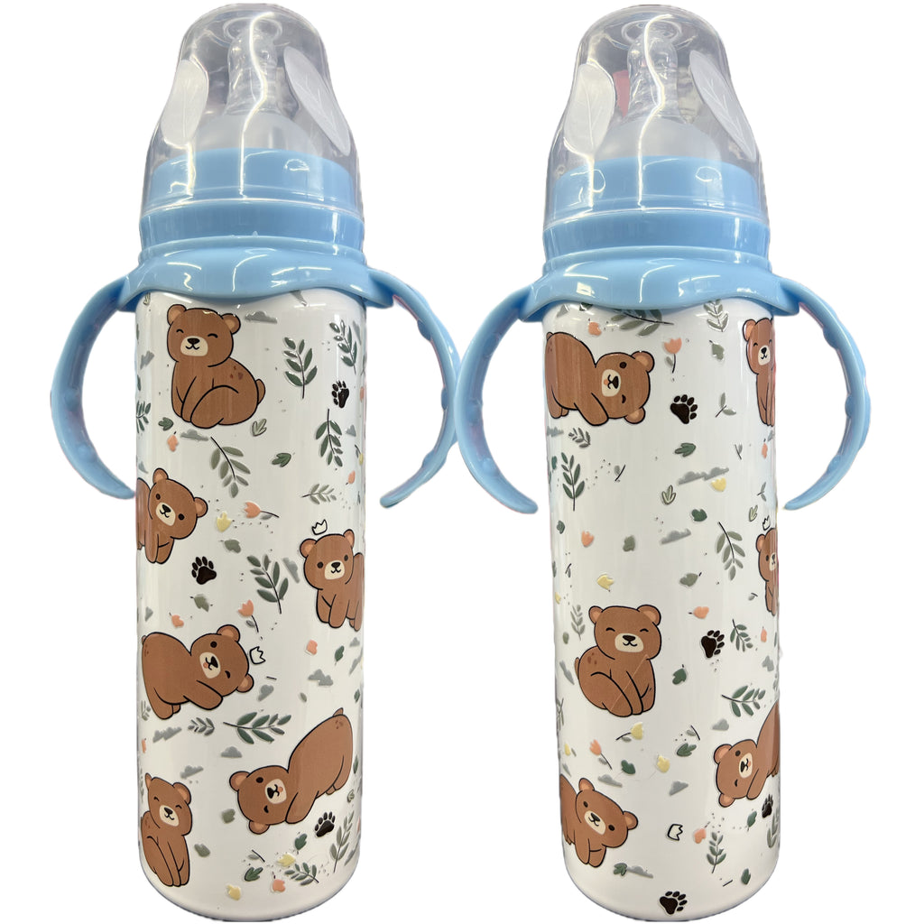 Fall Bear 8oz Stainless Steel Bottle