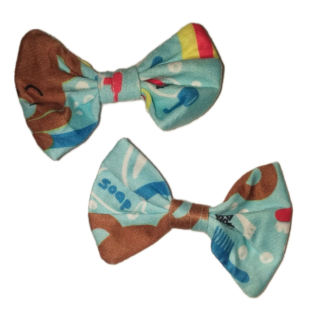 Bath Time Fabric Hair Bow 2pc Set